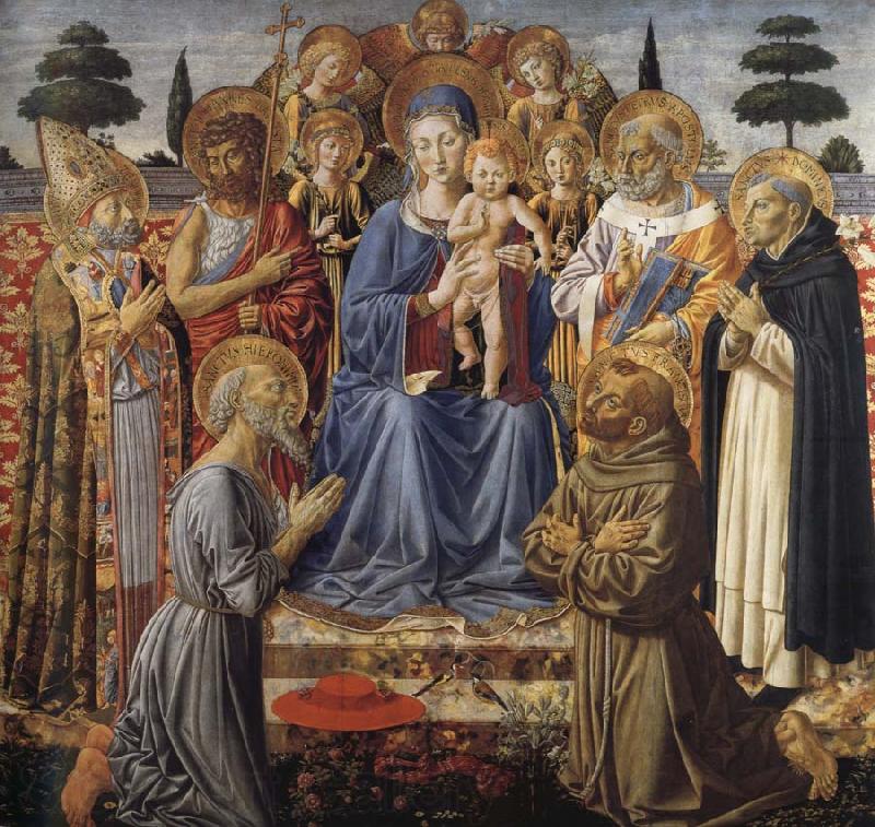 Benozzo Gozzoli The Virgin and Child Enthroned among Angels and Saints